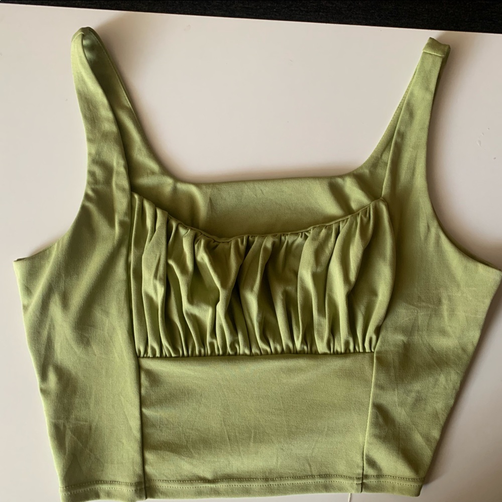Green crop top